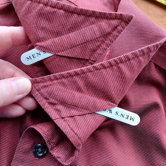 Joseph & Feiss Burgundy Long Sleeve Button-Up Shirt 17 32/33 non iron cotton MW - Picture 5 of 13